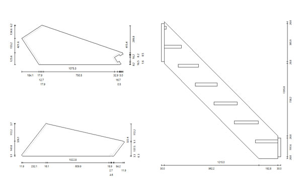 stairdesigner's 2d plans of each part