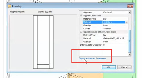 display advanced parameters