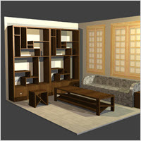 Polyboard living room model