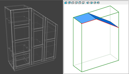 sloped wardrobe model