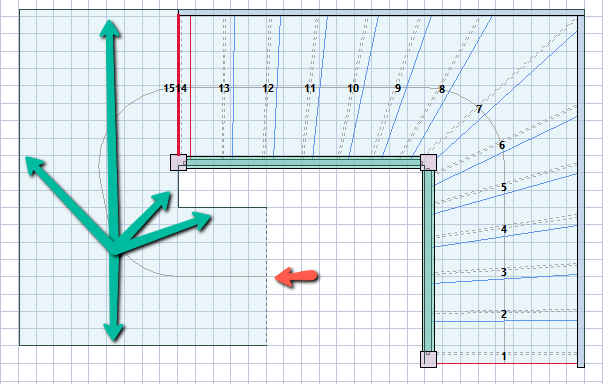 stair landing balustrade positions