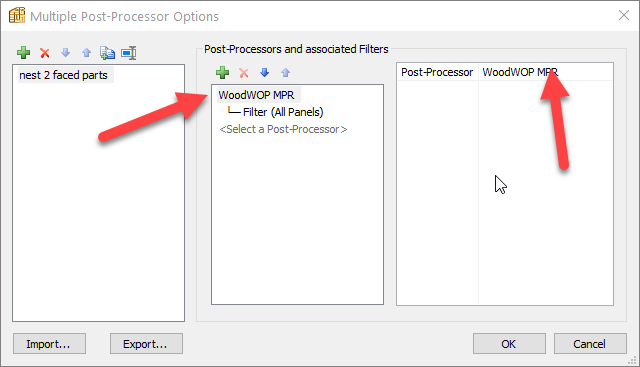 set up filter in polybaord's multi post processor