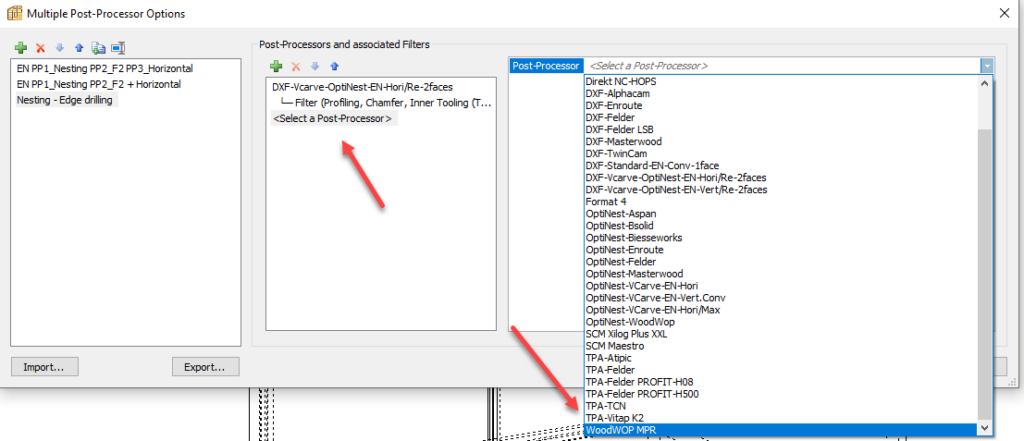 multiple post processor split between different CNCs