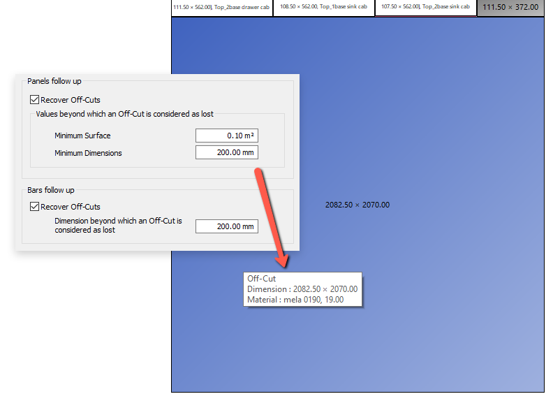 stock management in OptiCut sheet cutting optimization software