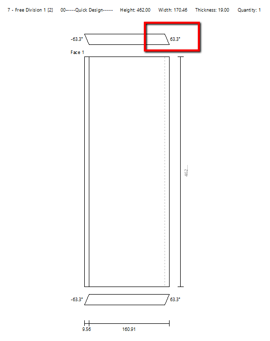 Polyboard part plans including cut angles